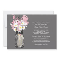 Bridal Shower Mason Jar and Wildflowers Invitations