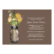 Bridal Shower Mason Jar and Wildflowers Invite
