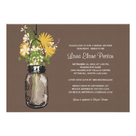 Bridal Shower Mason Jar and Wildflowers Invite