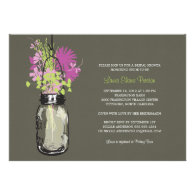 Bridal Shower Mason Jar and Wildflowers Invites
