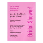 Bridal Shower Modern Zebra Print Pink and Fuschia Invites at Zazzle