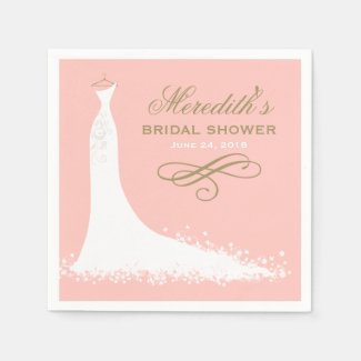 Bridal Shower Napkins | Elegant Wedding Gown Disposable Napkins