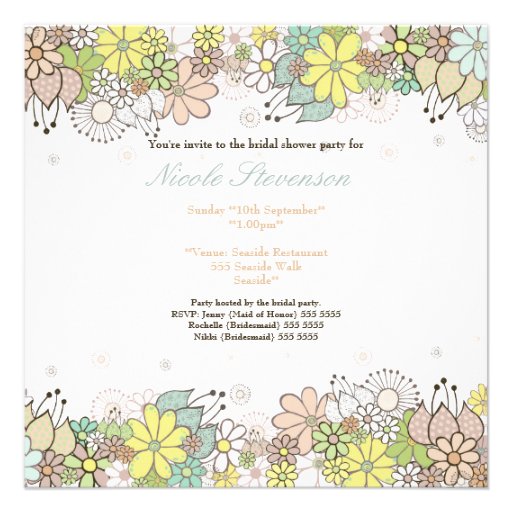 Bridal Shower Natural White Custom Invitation