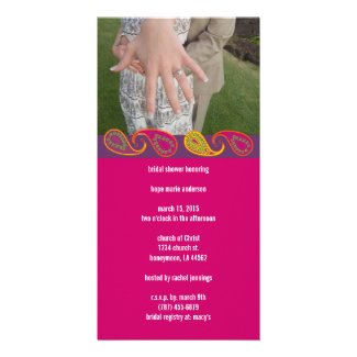 Bridal Shower Paisley Photo Greeting Card