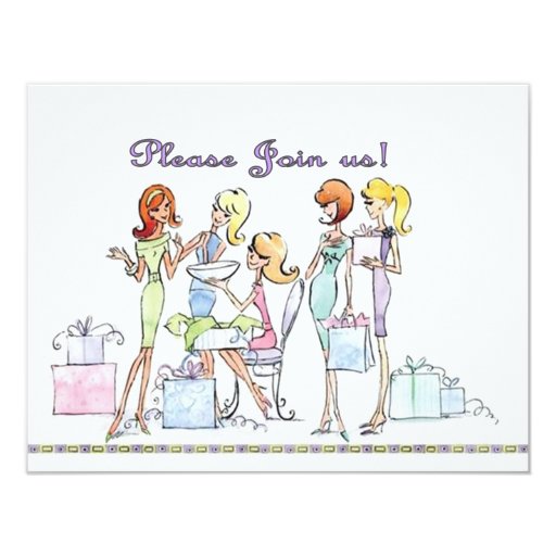 Bridal shower Party Glamour Girl Invitations Zazzle