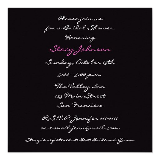 Bridal Shower Party Invitation Template -- Roses