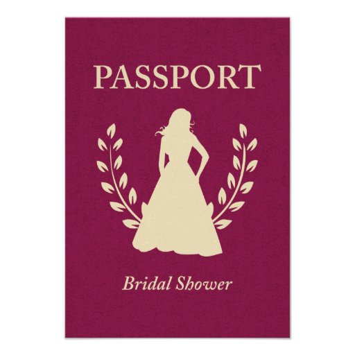 Bridal Shower Passport Custom Invitations