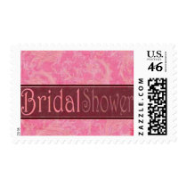 Bridal Shower pink and brown postage
