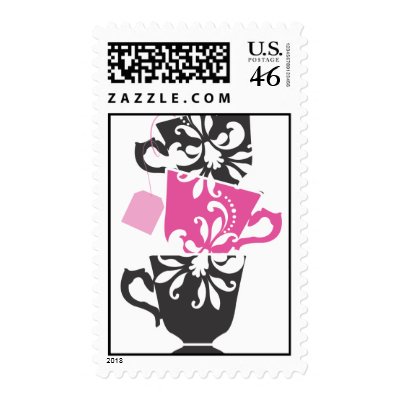 Bridal Shower Postage Stamp - Tea Cups
