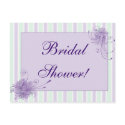 Bridal Shower Postcard lavendar and green postcard