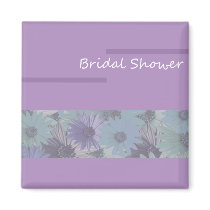 bridal shower ! purple floral magnets