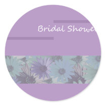 bridal shower ! purple floral stickers
