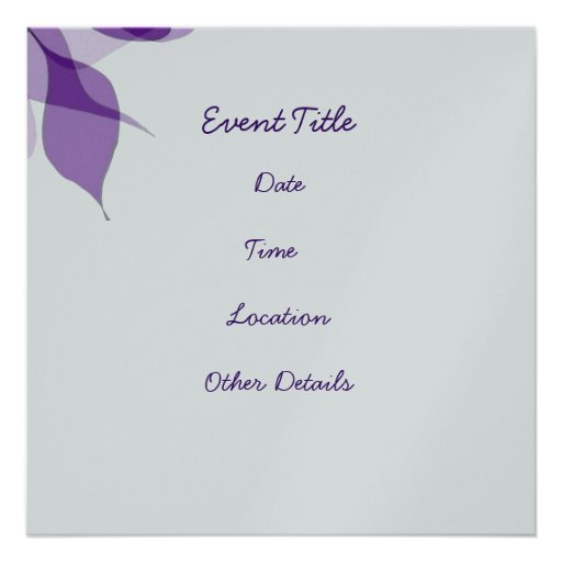 Bridal Shower Purple Passion Personalized Invitations