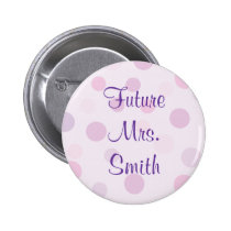 Bridal Shower Purple Polka Dot Theme Pins buttons