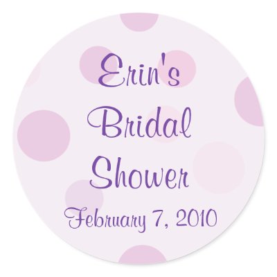 Bridal Shower Purple Polka Dot Theme Stickers