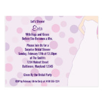 Bridal Shower Purple Polka Dots Invite Postcards postcards
