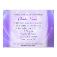 bridal shower,purple rose flower announcements