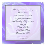 Bridal shower,purple rose flower personalized invites