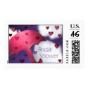 Bridal Shower Rainy Hearts postage by aslentz Bridal Shower Rainy Hearts postage
