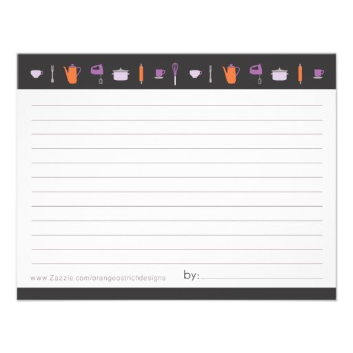 Bridal Shower Recipe Card Custom Invitation
