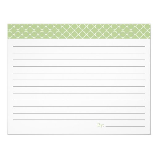 Bridal Shower Recipe Card - Green Invitation
