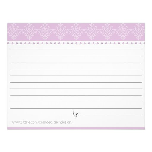 Bridal Shower Recipe Card Personalized Announcement