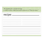 Bridal Shower Recipe Card Post Cards