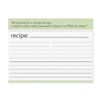 Bridal Shower Recipe Card Post Cards