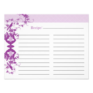 Bridal Shower Recipe Card - Purple Personalized Invitation