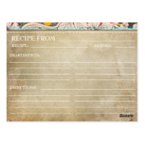 Bridal Shower Recipe Cards- Rustic Floral Post Cards