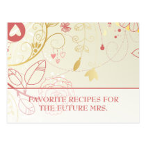 Bridal Shower Recipe Cards- Vintage Floral Postcards