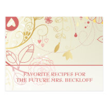 Bridal Shower Recipe Cards- Vintage Floral Postcards