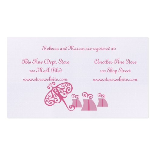 Bridal Shower Registry Card Business Card Templates