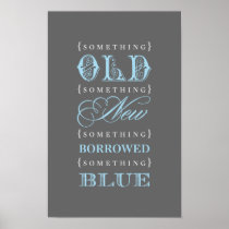 Bridal Shower Sign | Old New Borrowed Blue Theme Print