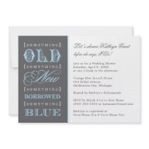 Bridal Shower | Something Old New Borrowed Blue Custom Announcements