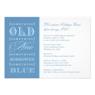 Bridal Shower | Something Old New Borrowed Blue Card