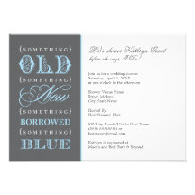 Bridal Shower | Something Old New Borrowed Blue Custom Announcements