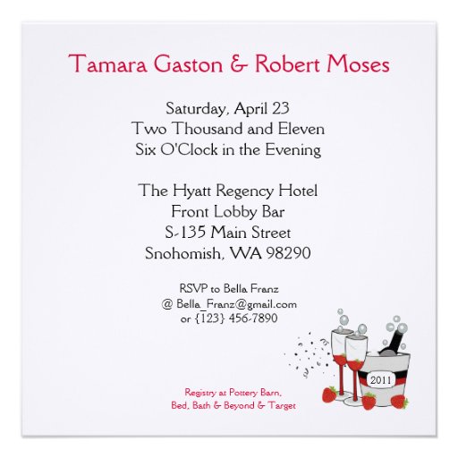 Bridal Shower Square Champagne Invitation