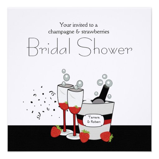 Bridal Shower Square Champagne Invitation
