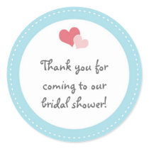 Bridal Shower Stickers - Double Heart Blue stickers
