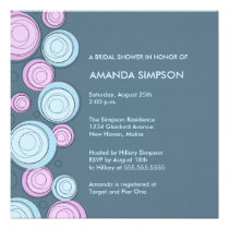 Bridal Shower Sweet Circles Blue & Pink invitations