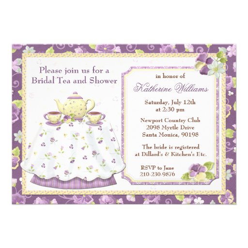 Bridal Shower Tea Party Invitation