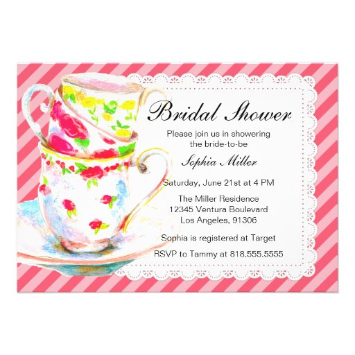 Bridal Shower Tea Party Personalized Invitation