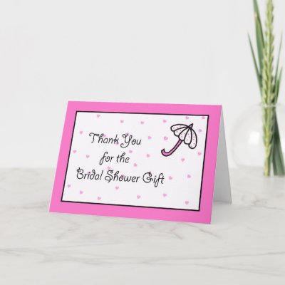 Bridal Shower Card on Bridal Shower Thank You Card    Bridal Umbrella Bridal Shower Party