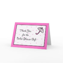 Bridal Shower Thank You Card -- Bridal Umbrella