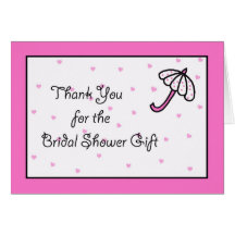 Bridal Shower Thank You Card -- Bridal Umbrella