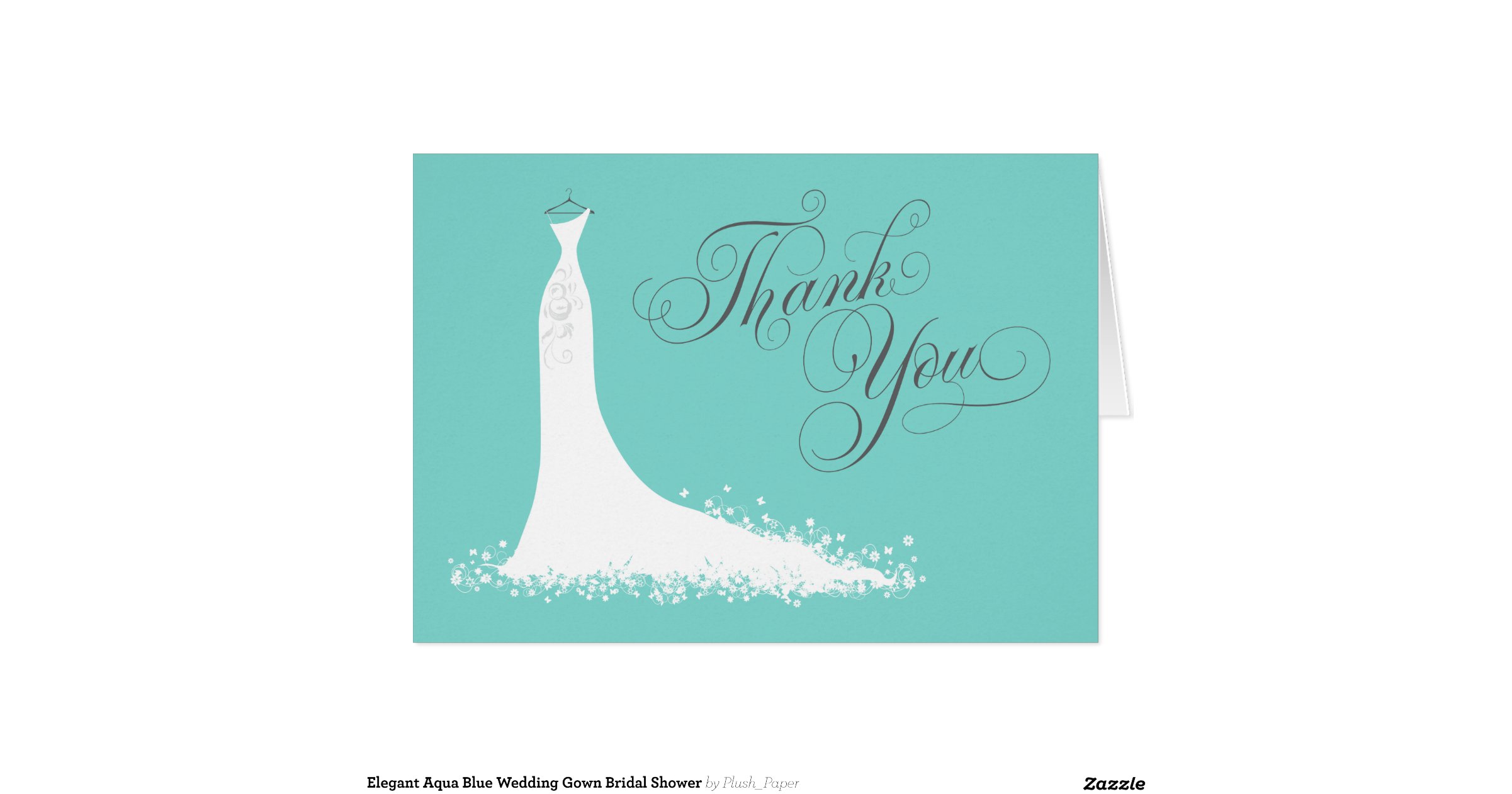 bridal shower thank you card folded wedding gown