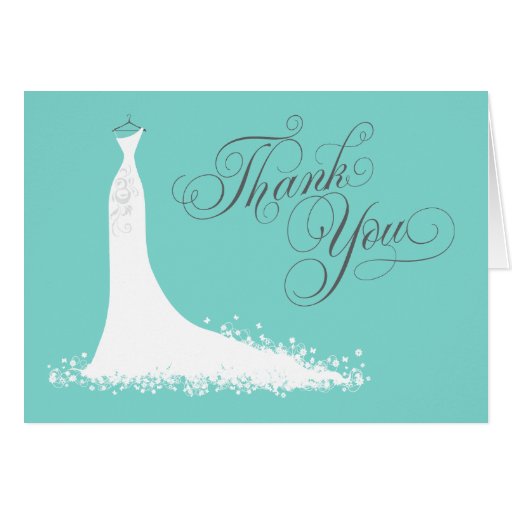 Bridal Shower Thank You Card Folded | Wedding Gown | Zazzle