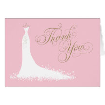 Bridal Shower Thank You Card Folded | Wedding Gown