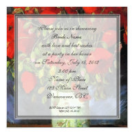 Bridal shower. Vase with Red Poppies Personalized Invites
